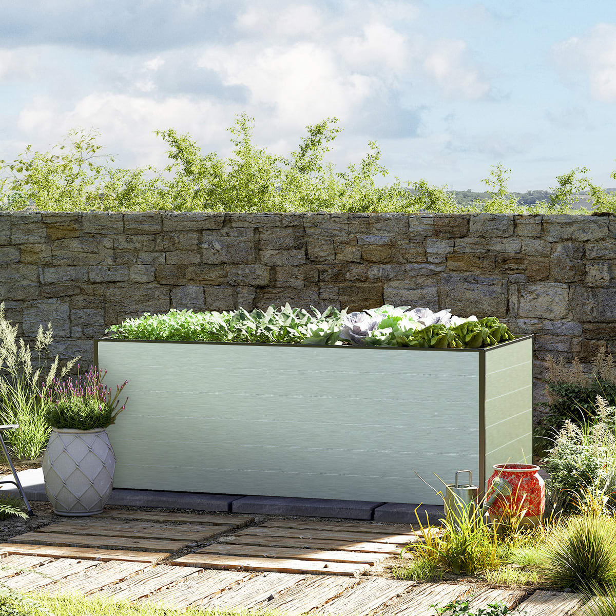 0.99x1.95x0.77 m Raised garden bed aluminium raised flower beds