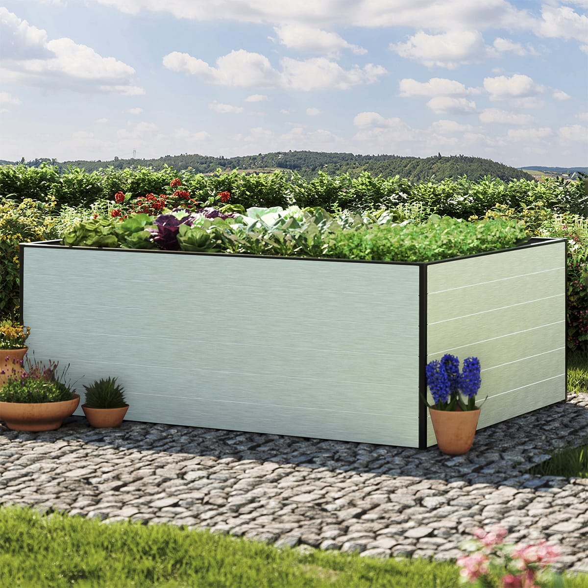 1,5x1,95x0,77 mm Moestuinbak Aluminium natuur Aluminium Moestuinbak, Koude bak, Verhoogd bed