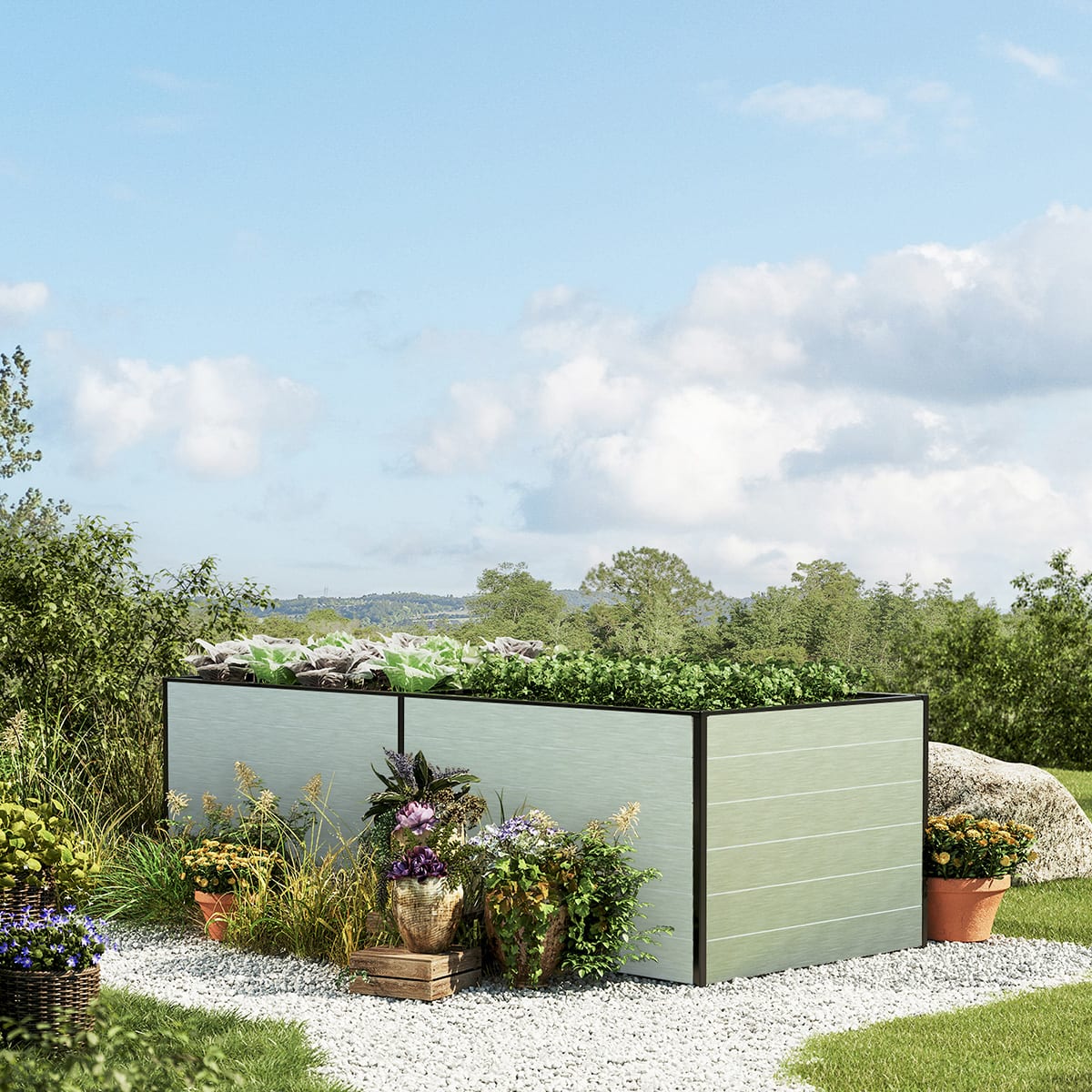 1,5x2,35x0,77 mm Moestuinbak Aluminium natuur Aluminium Moestuinbak, Koude bak, Verhoogd bed