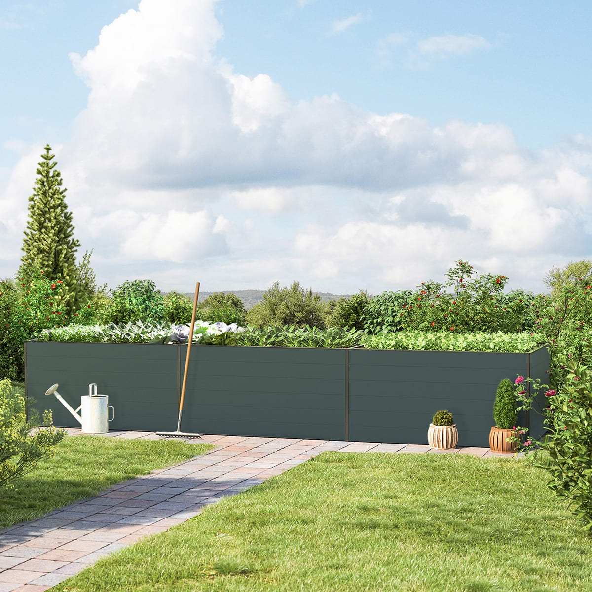 0,77x4,44x0,77 mm Moestuinbak antraciet Aluminium Moestuinbak, Koude bak, Verhoogd bed