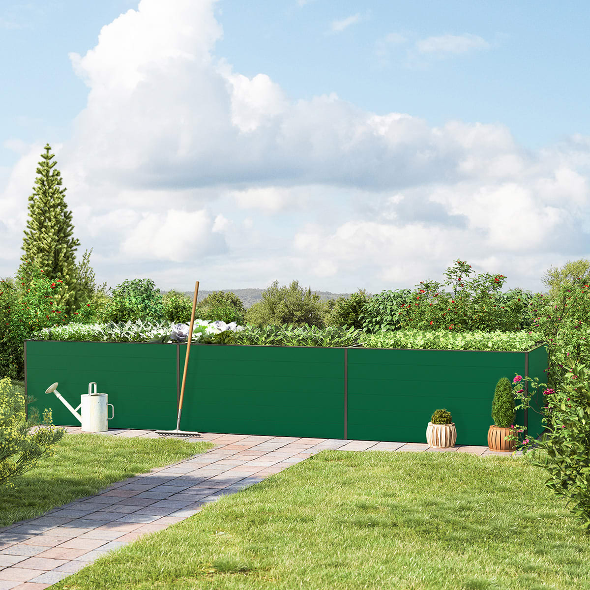 1,19x4,44x0,77 mm Moestuinbak groen Aluminium Moestuinbak, Koude bak, Verhoogd bed