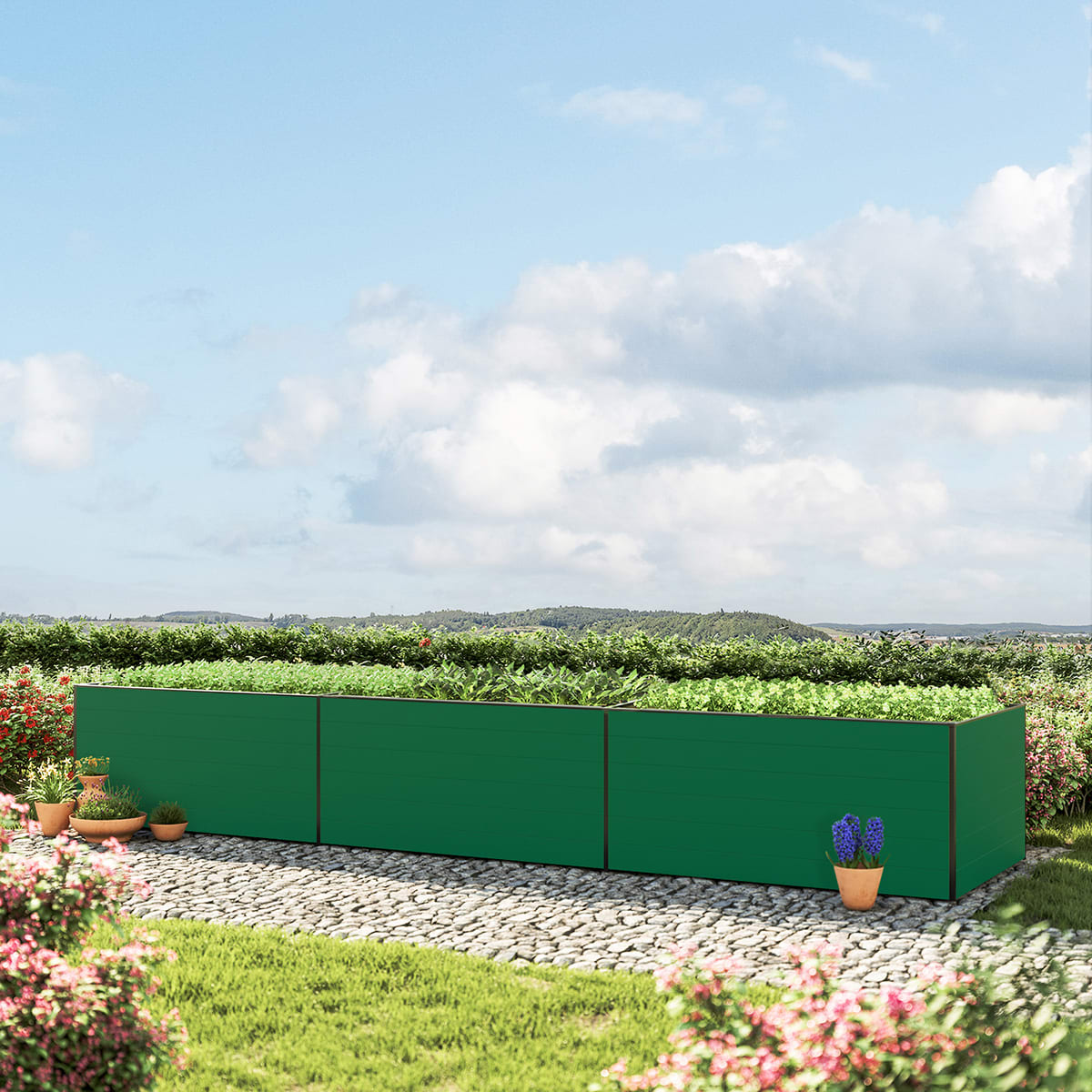 1,5x4,9x0,77 mm Moestuinbak groen Aluminium Moestuinbak, Koude bak, Verhoogd bed