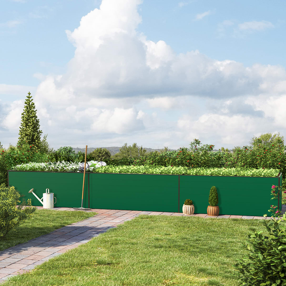 0,77x5,79x0,77 m Carré potager vert Aluminium Châssis de jardin