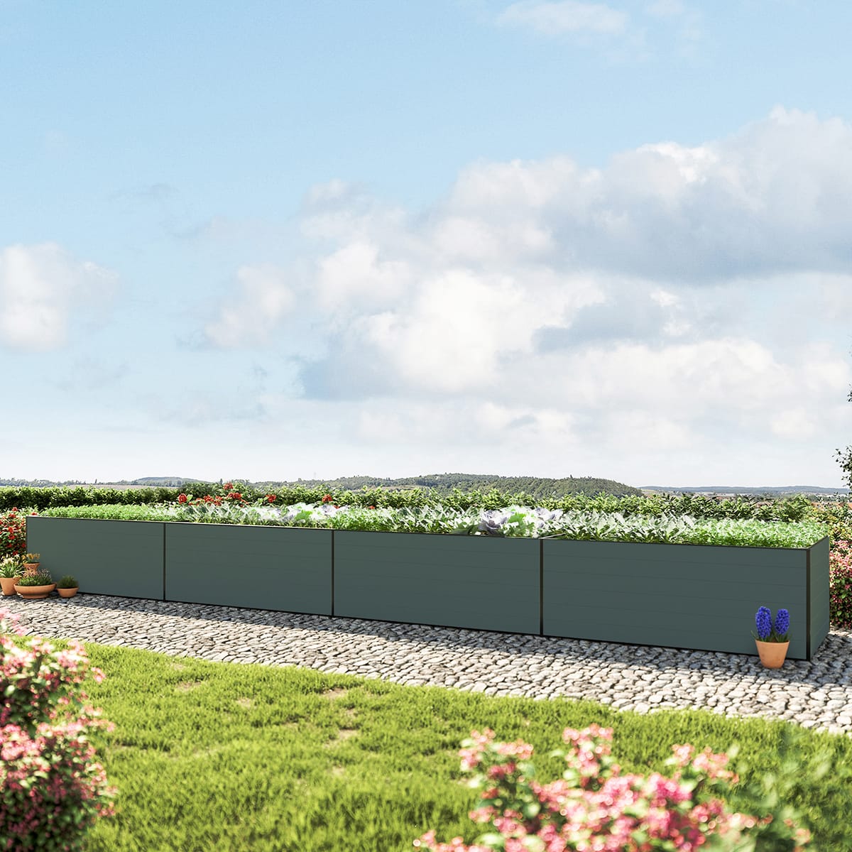 0,77x7,71x0,77 mm Moestuinbak antraciet Aluminium Moestuinbak, Koude bak, Verhoogd bed