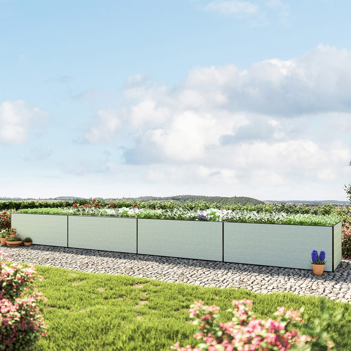 0,77x7,71x0,77 mm Moestuinbak Aluminium natuur Aluminium Moestuinbak, Koude bak, Verhoogd bed