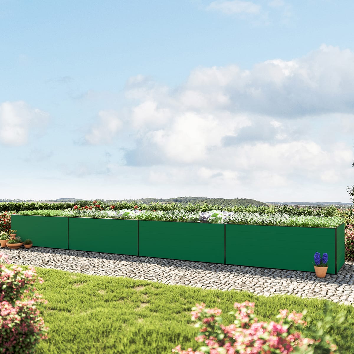 0,99x7,71x0,77 mm Moestuinbak groen Aluminium Moestuinbak, Koude bak, Verhoogd bed