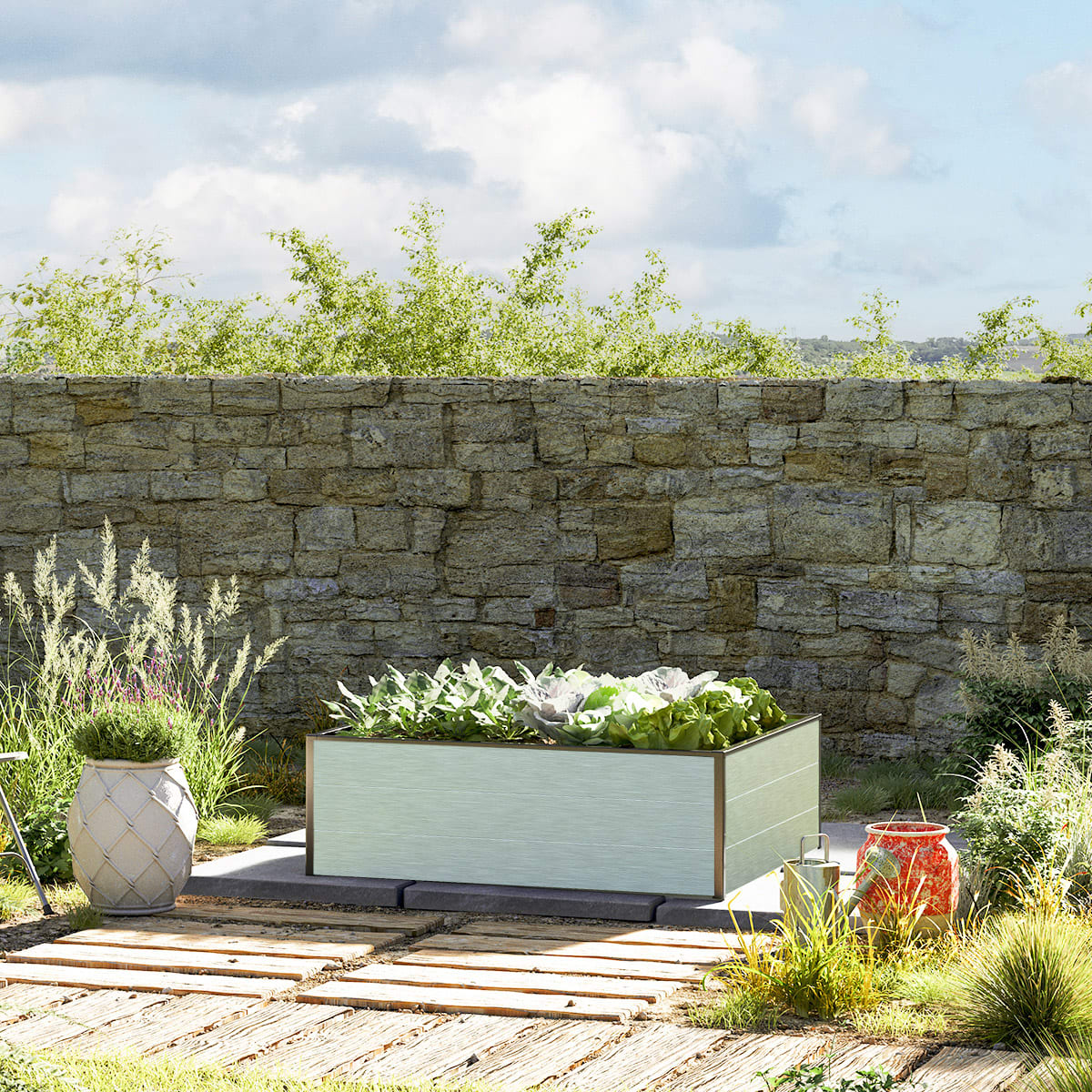 0,99x1,19x0,39 mm Moestuinbak Aluminium natuur Aluminium Moestuinbak, Koude bak, Verhoogd bed