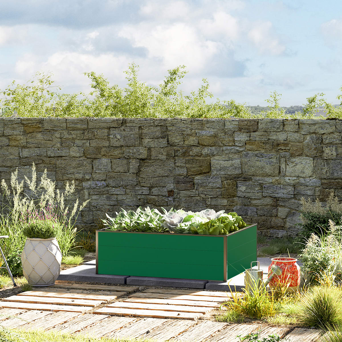 0,99x1,19x0,39 mm Moestuinbak groen Aluminium Moestuinbak, Koude bak, Verhoogd bed