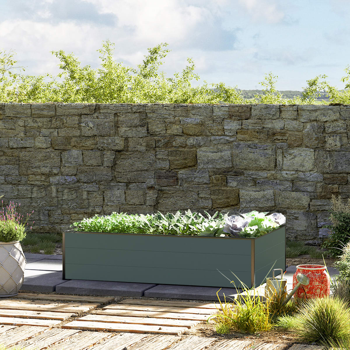0,99x1,5x0,39 mm Moestuinbak antraciet Aluminium Moestuinbak, Koude bak, Verhoogd bed