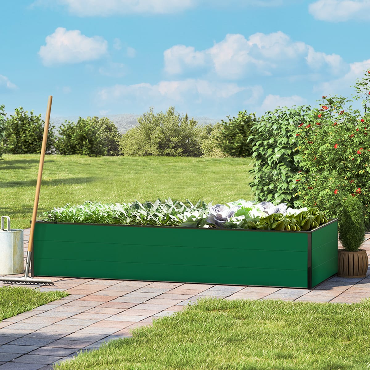 0,77x1,95x0,39 mm Moestuinbak groen Aluminium Moestuinbak, Koude bak, Verhoogd bed
