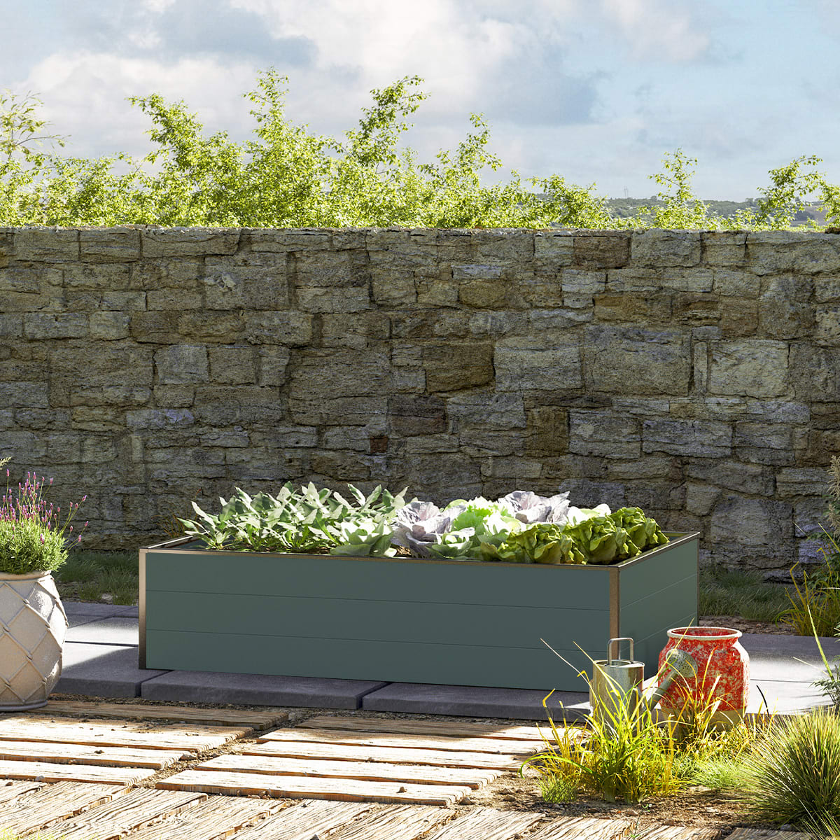 0,99x1,95x0,39 mm Moestuinbak antraciet Aluminium Moestuinbak, Koude bak, Verhoogd bed