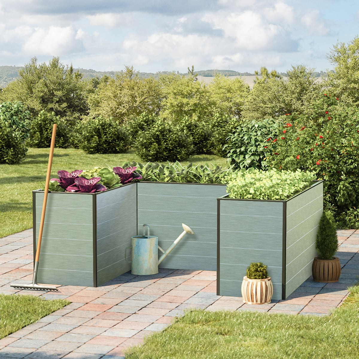 1,5x1,95x0,77 mm Moestuinbak Aluminium natuur Aluminium Moestuinbak, Koude bak, Verhoogd bed