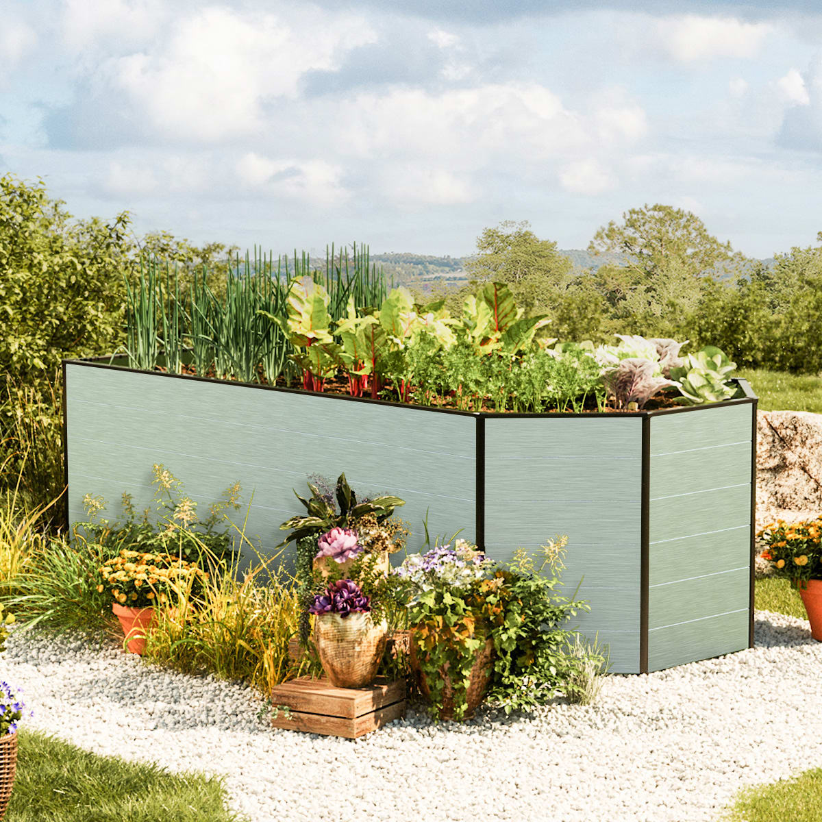 1,19x1,84x0,77 mm Moestuinbak Aluminium natuur Aluminium Moestuinbak, Koude bak, Verhoogd bed