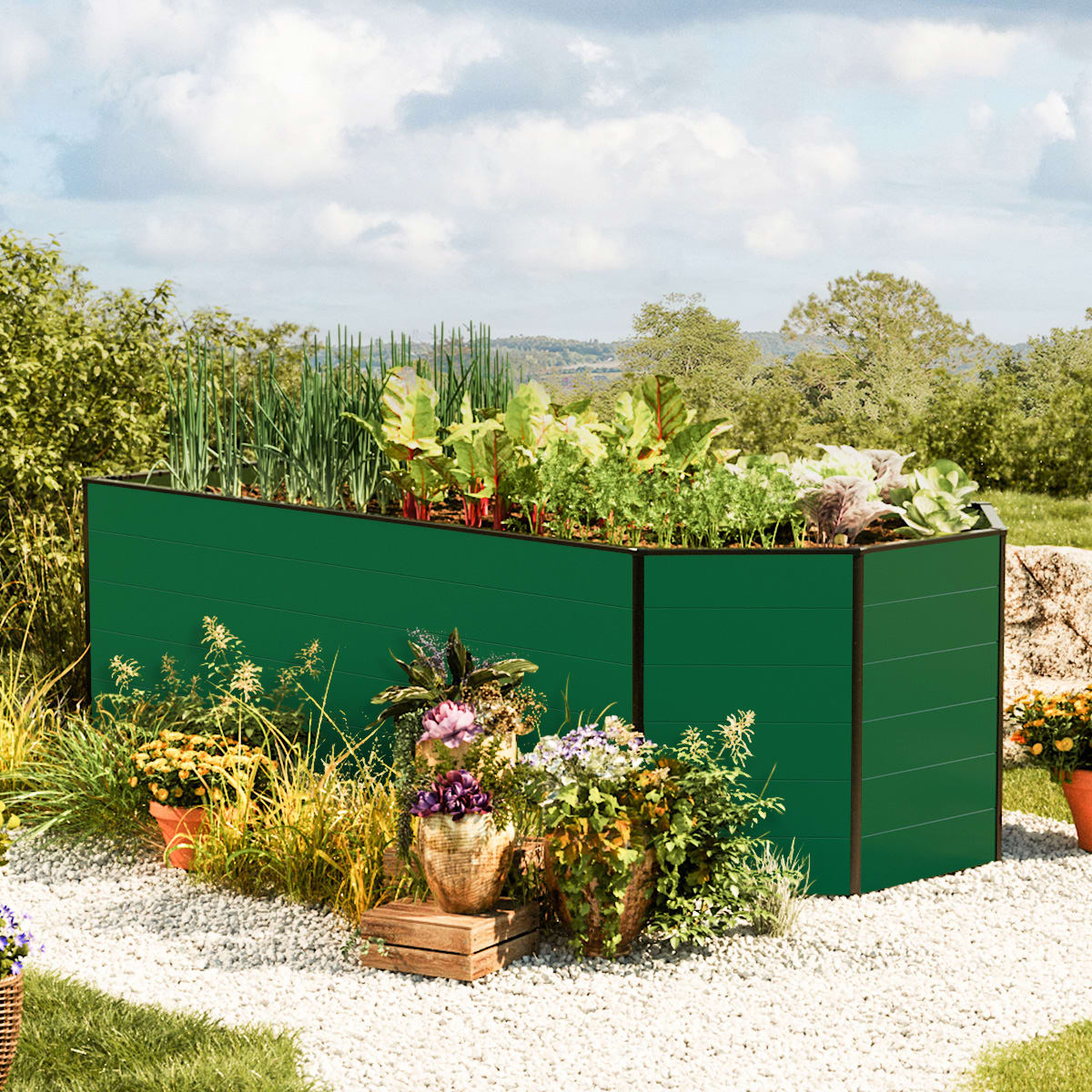 1,19x1,84x0,77 mm Moestuinbak groen Aluminium Moestuinbak, Koude bak, Verhoogd bed