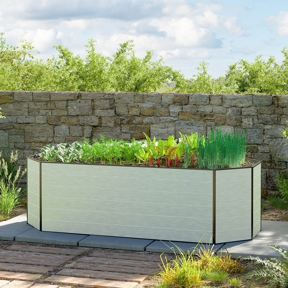 1,19x2,64x0,77 mm Moestuinbak Aluminium natuur Aluminium Moestuinbak, Koude bak, Verhoogd bed