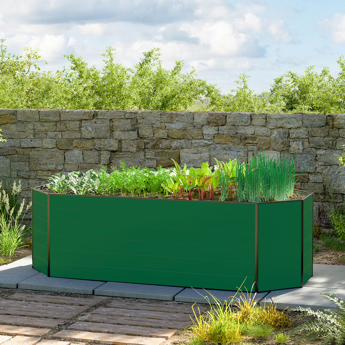 1,19x2,64x0,77 mm Moestuinbak groen Aluminium Moestuinbak, Koude bak, Verhoogd bed