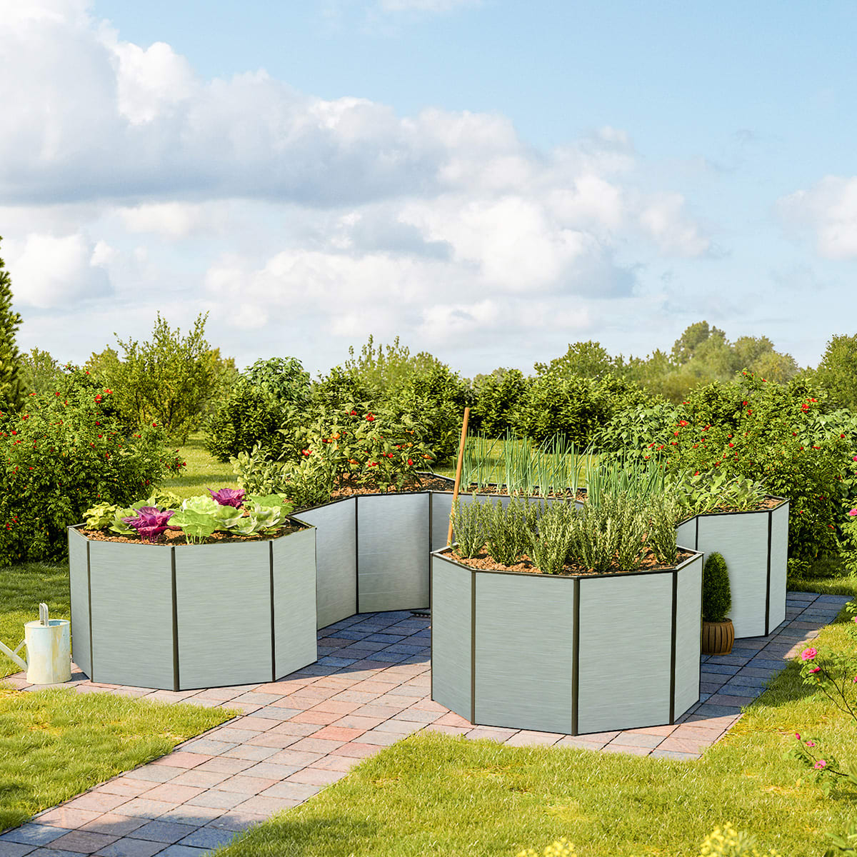 3,32x3,32x0,77 m Plantekasse aluminium natur aluminium Dyrkningskasse