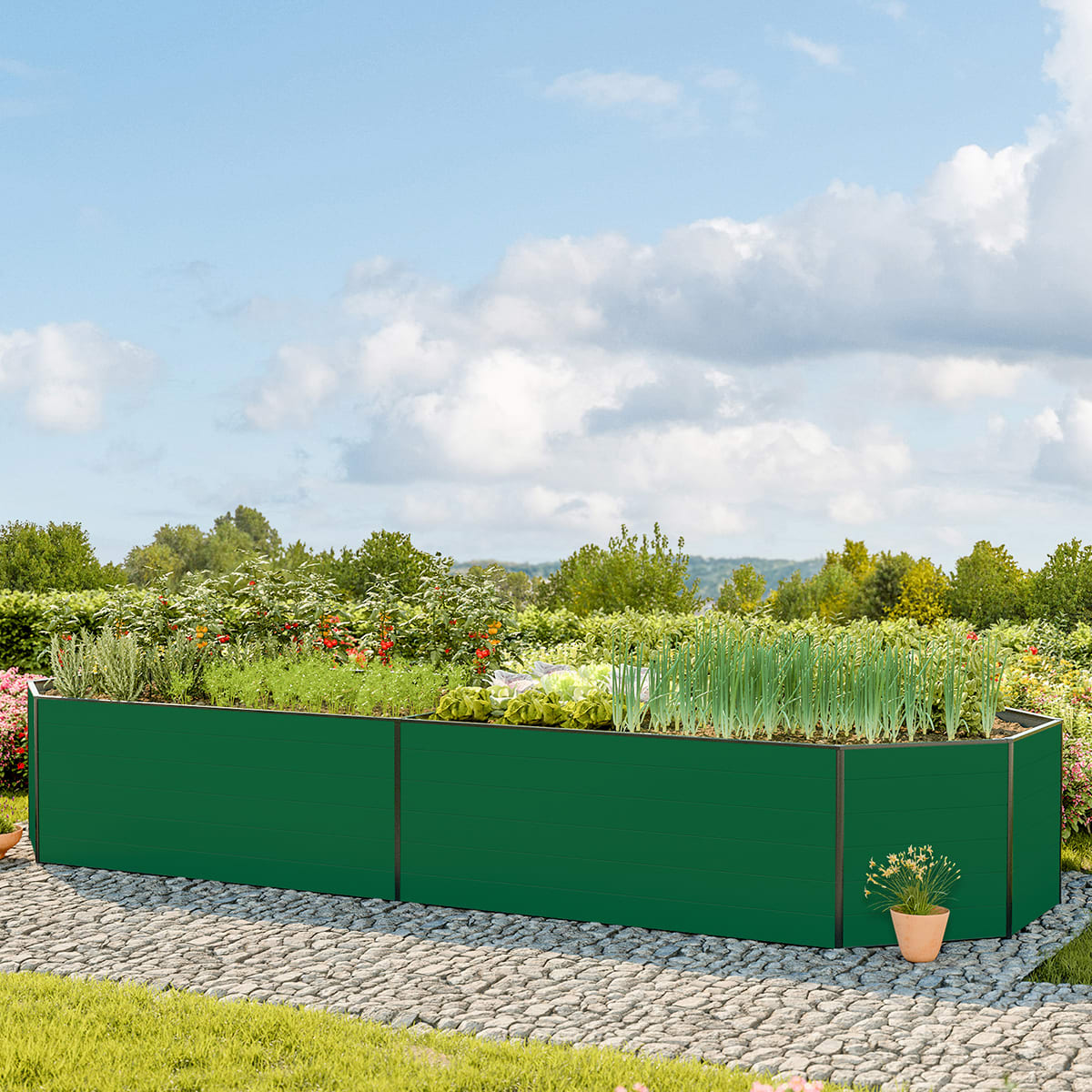1,19x3,61x0,77 mm Moestuinbak groen Aluminium Moestuinbak, Koude bak, Verhoogd bed