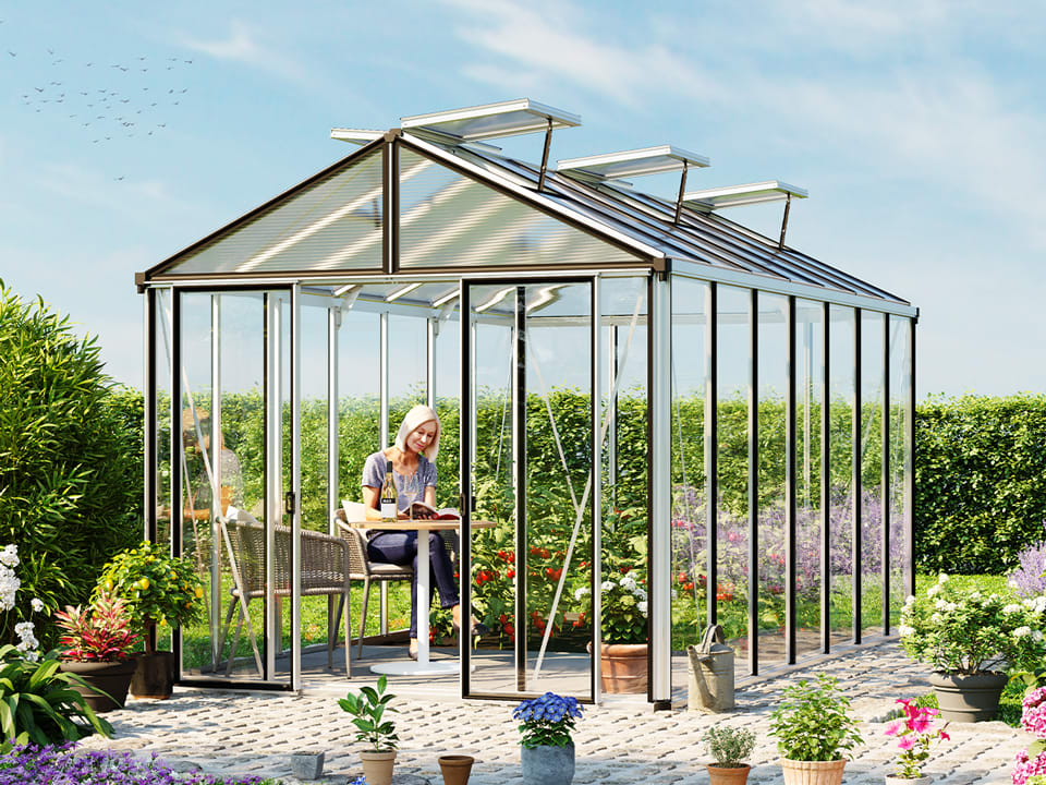2,63x4,5x2,57 mm Tuinkas aluminium natuur polycarbonaat Tuinkas, Kweekkas, Broeikas, Serre