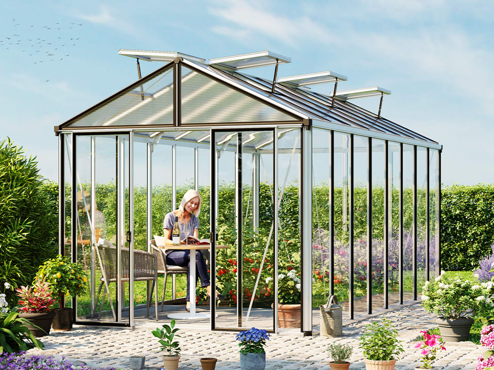 2.63x5.14x2.57 m Greenhouse aluminium polycarbonate glasshouse