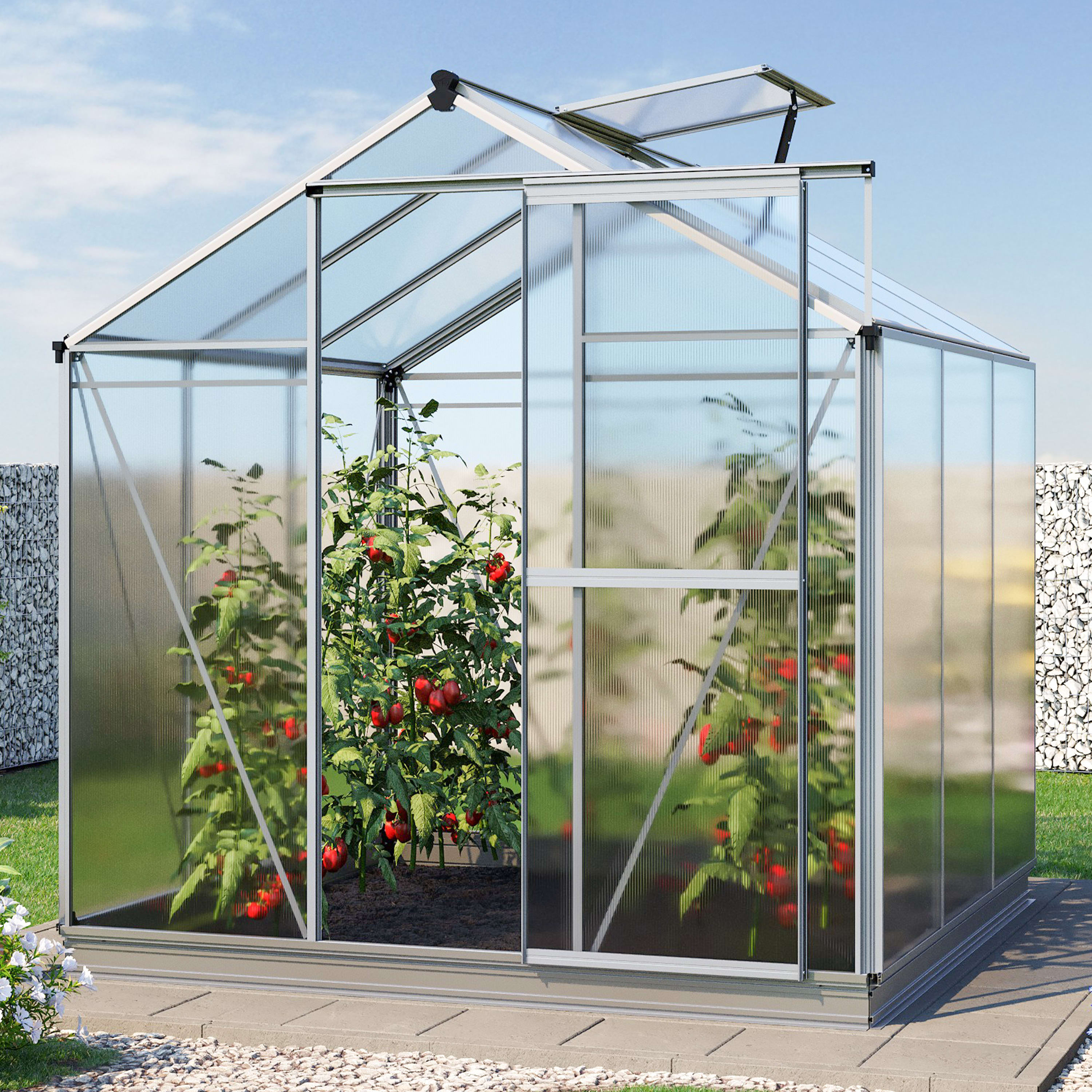 1,92x1,92x1,92 m Szklarnie Aluminium poliwęglanowe szklania, szklarnia polwieglanowa, szklarnia ogrodowa, szklarnia aluminiowa