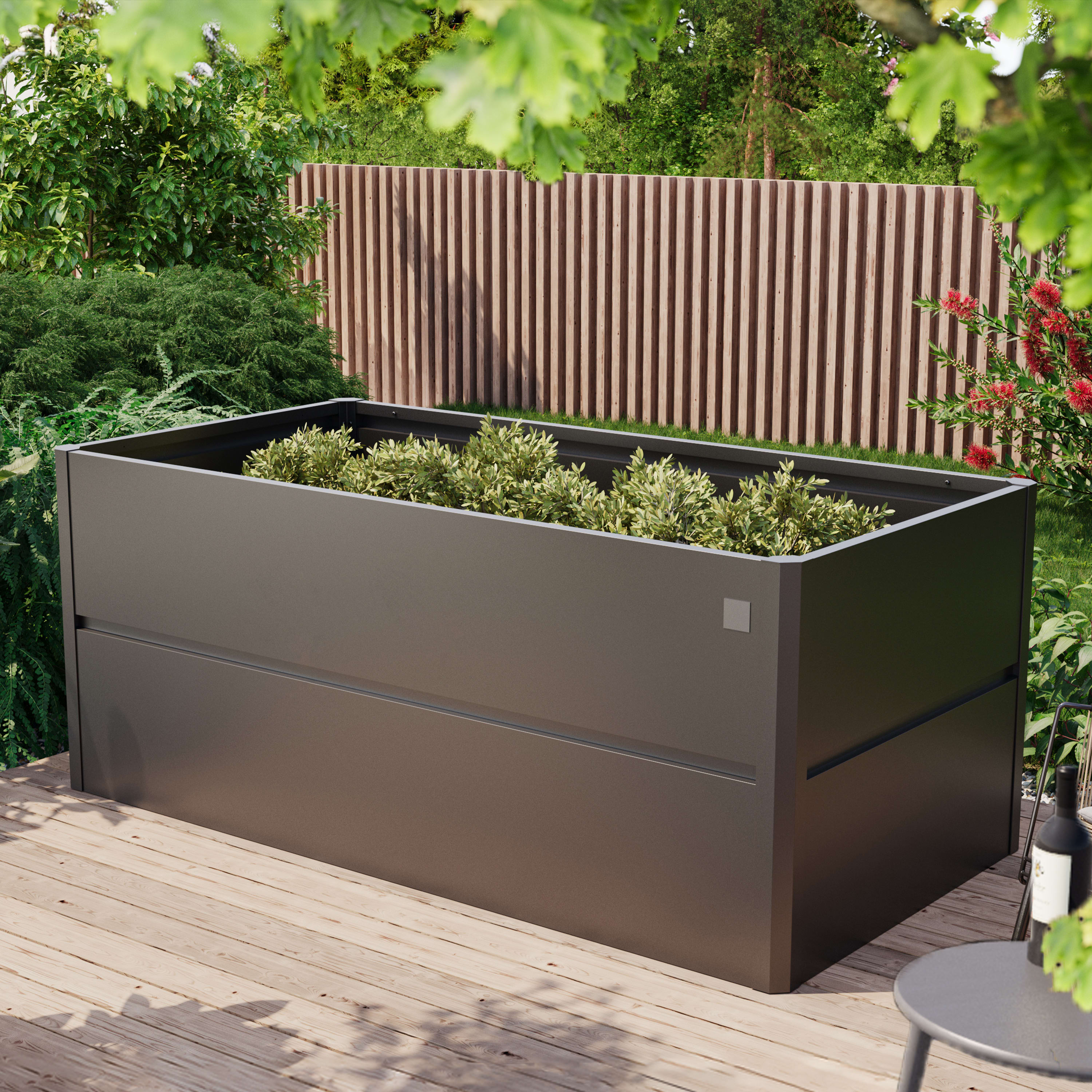 1x2x0,77 mm Moestuinbak antraciet metallic Staal Moestuinbak, Koude bak, Verhoogd bed