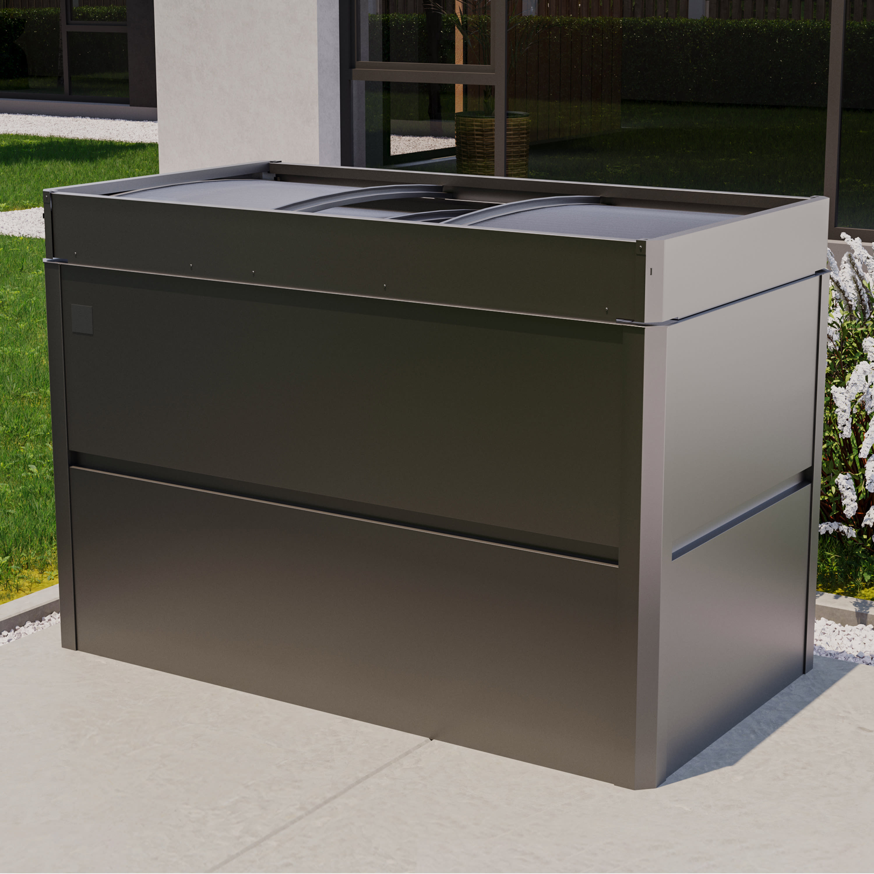 0,85x1,5x0,77 mm Moestuinbak antraciet metallic Staal Moestuinbak, Koude bak, Verhoogd bed