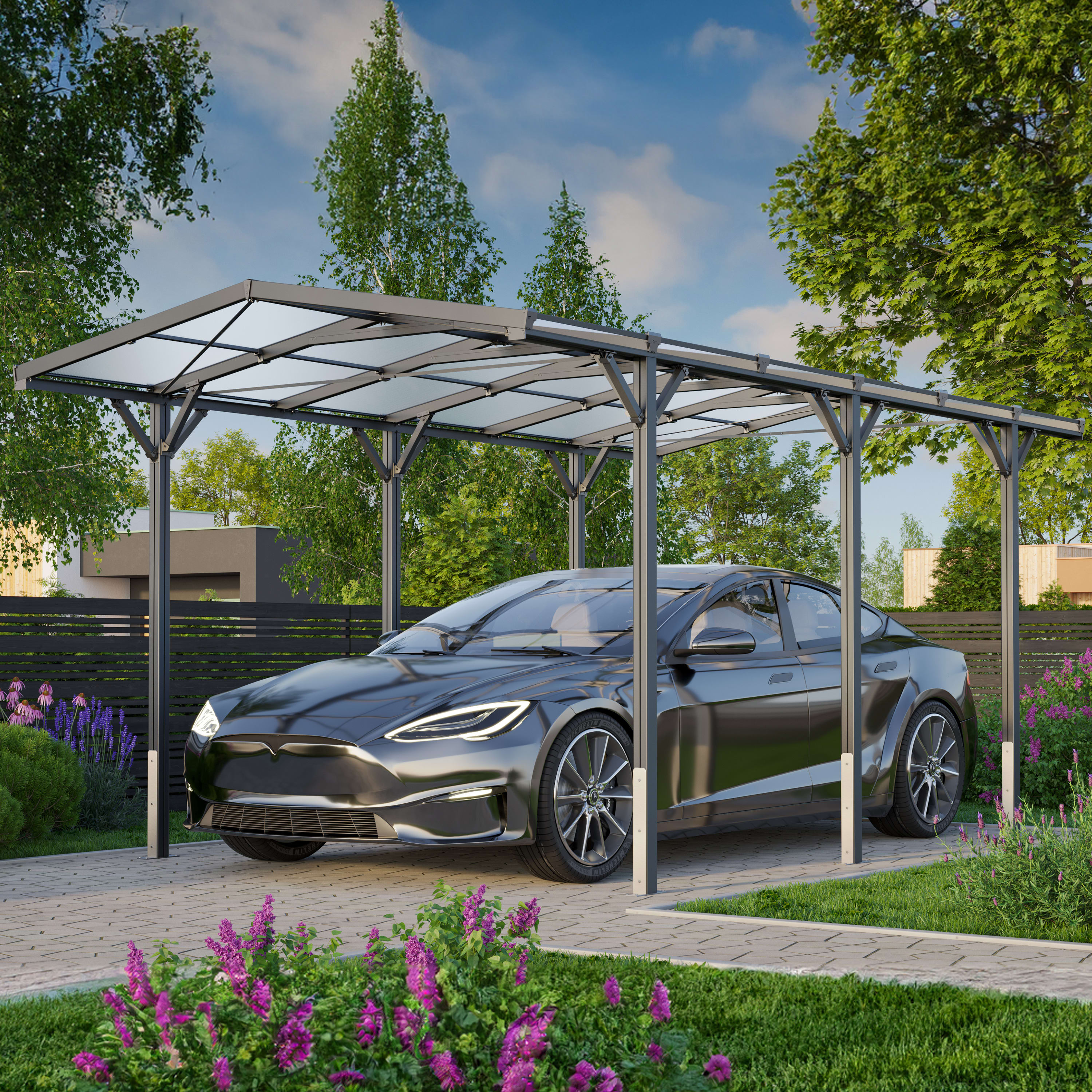 2,85x5,05m Carport, Anthrazit - (GFPV00801)