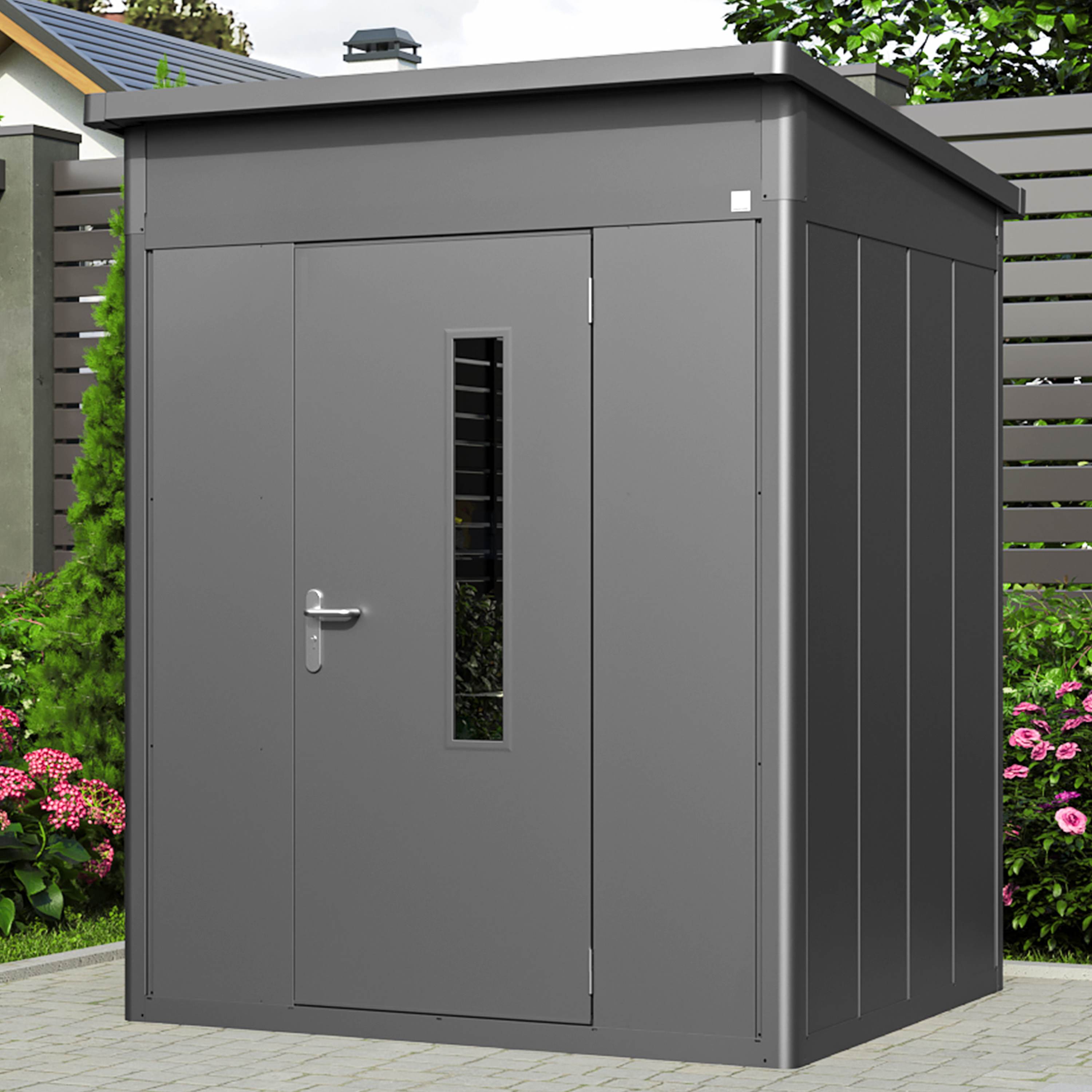 1,8x1,58x2,31 mm Tuinschuur antraciet Staal Tuinschuur, Materiaalloods, Tuinhuisje