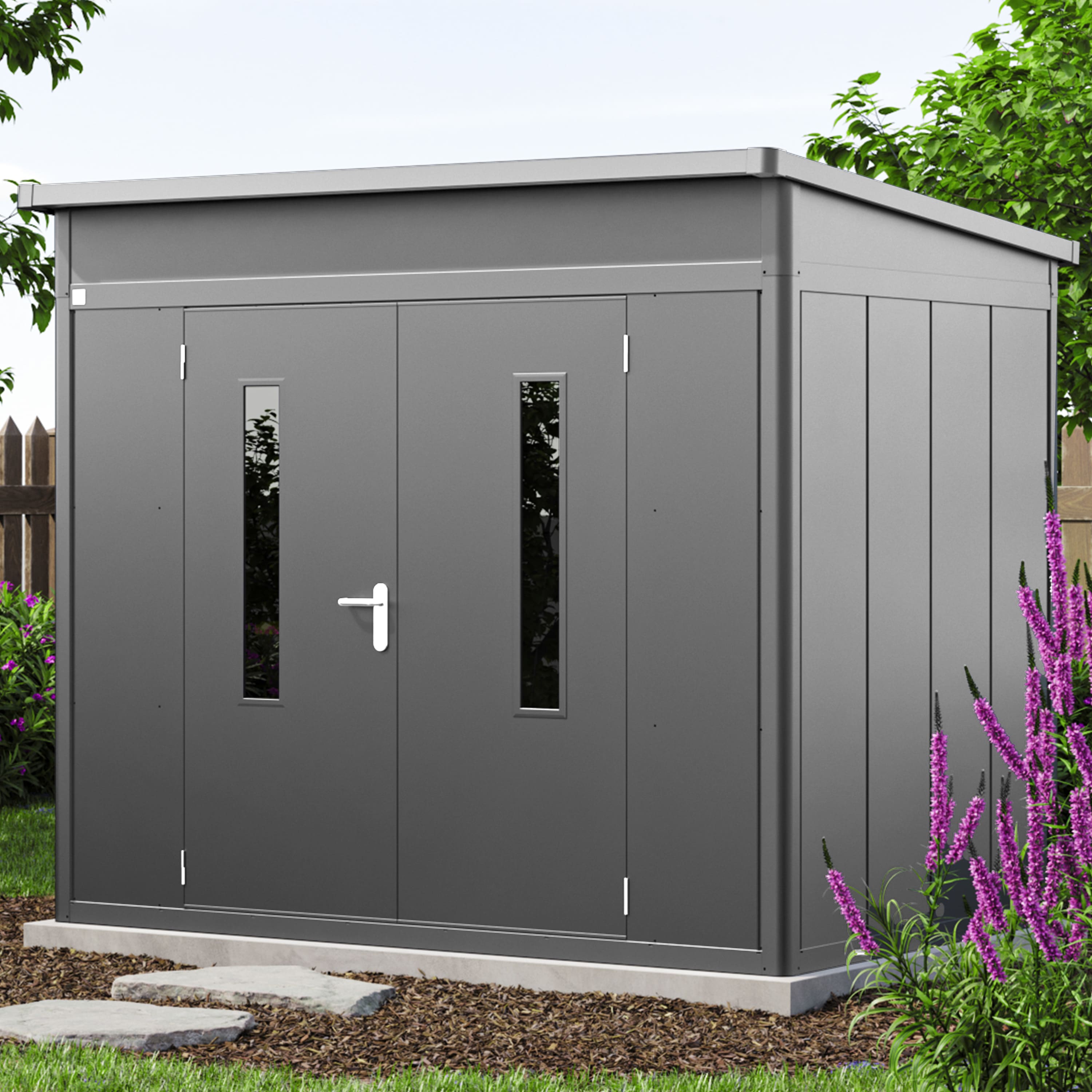 2,63x1,8x2,31 mm Tuinschuur antraciet Staal Tuinschuur, Materiaalloods, Tuinhuisje
