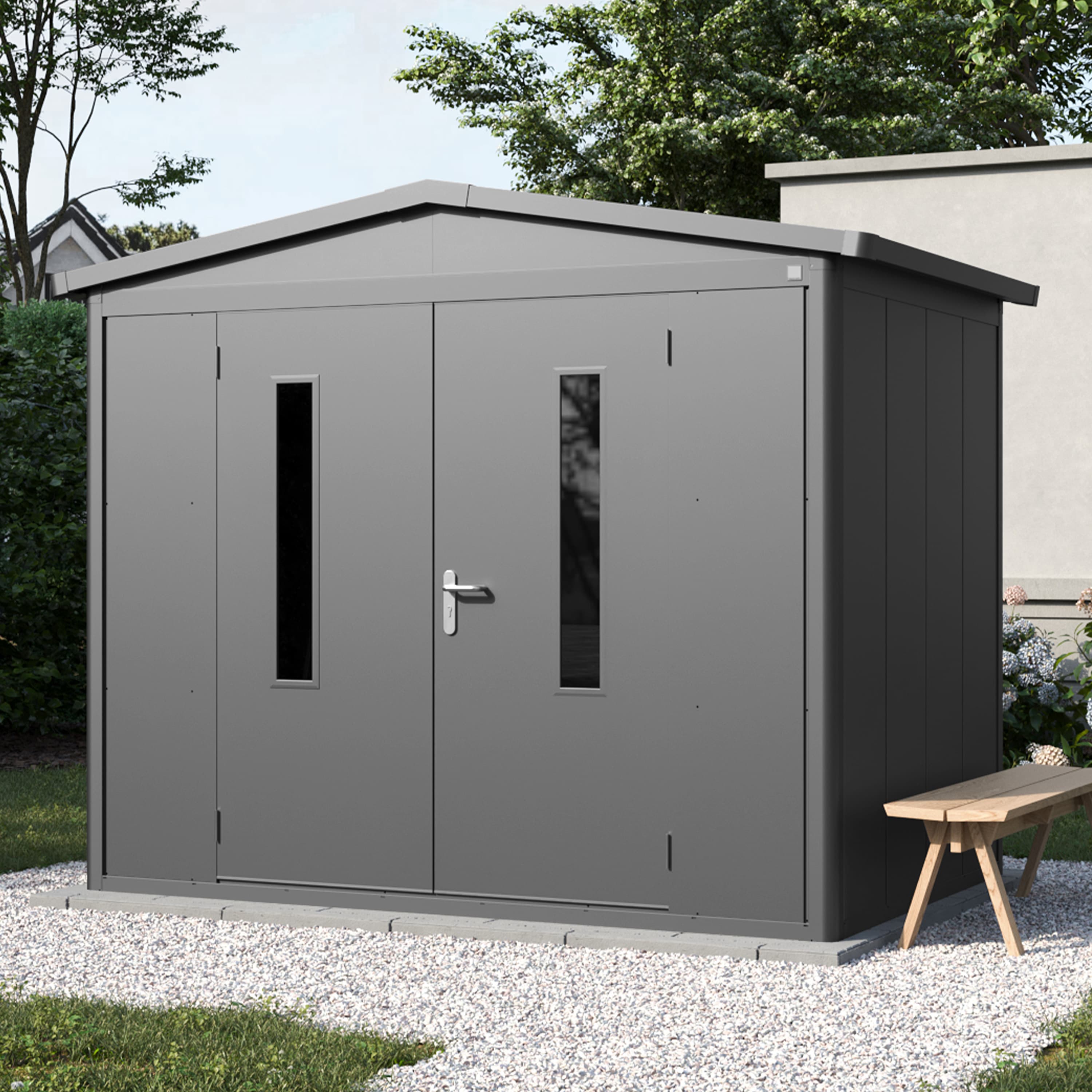 2,63x1,8x2,31 mm Tuinschuur antraciet Staal Tuinschuur, Materiaalloods, Tuinhuisje