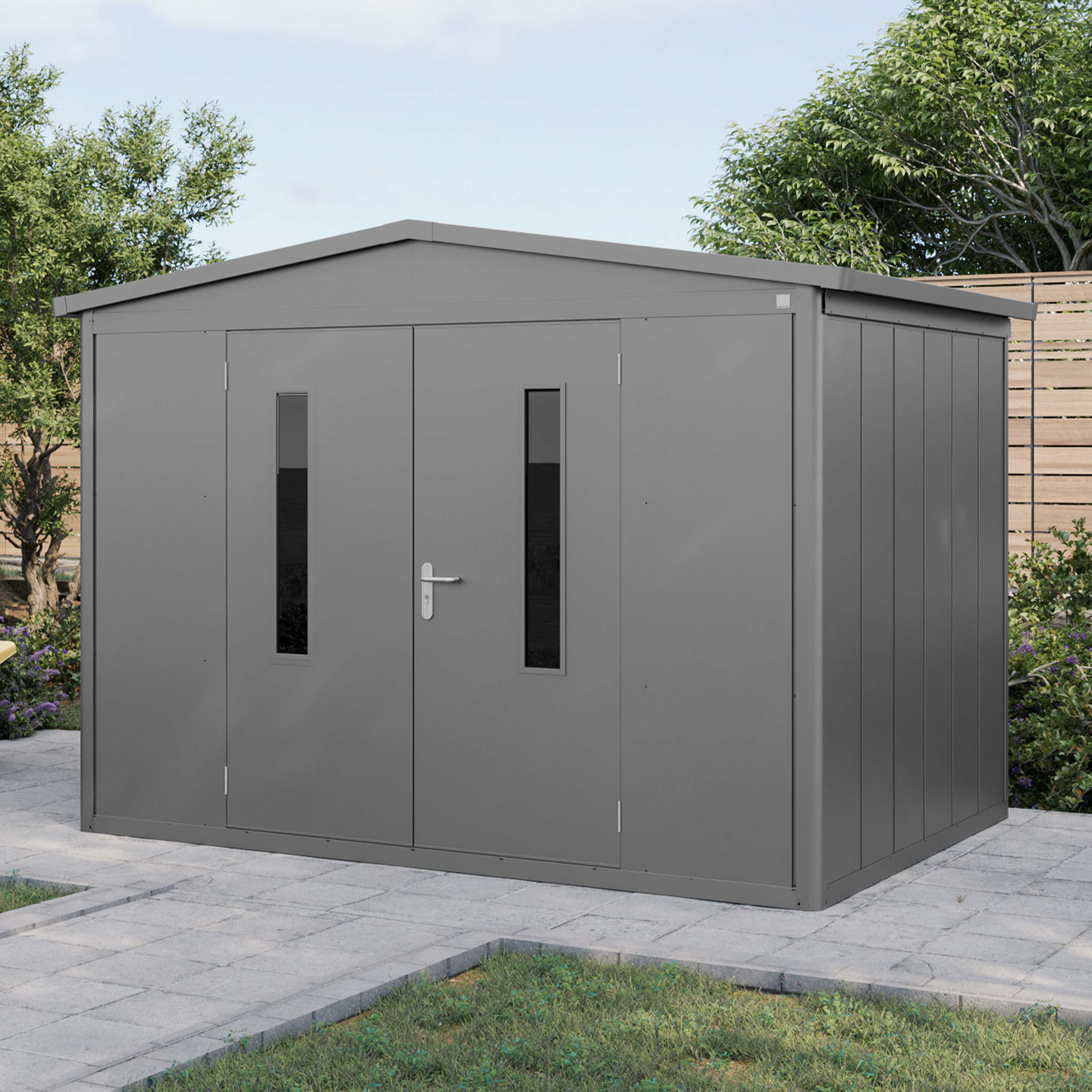 2,98x2,28x2,31 mm Tuinschuur antraciet Staal Tuinschuur, Materiaalloods, Tuinhuisje