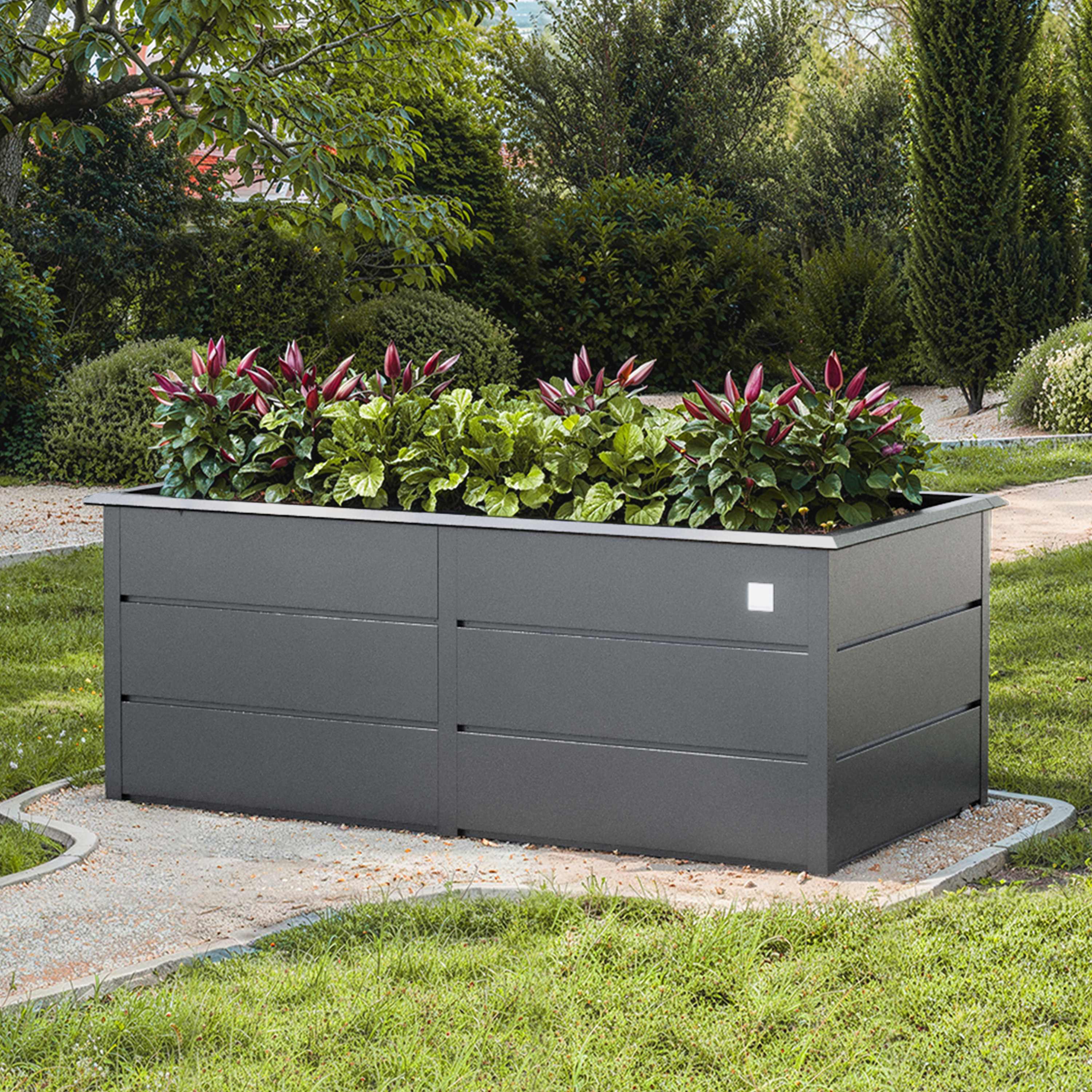 PRIMEYARD 75 x 175 x 78 cm Hochbeet, Stahl, anthrazit - (GFPV00956)