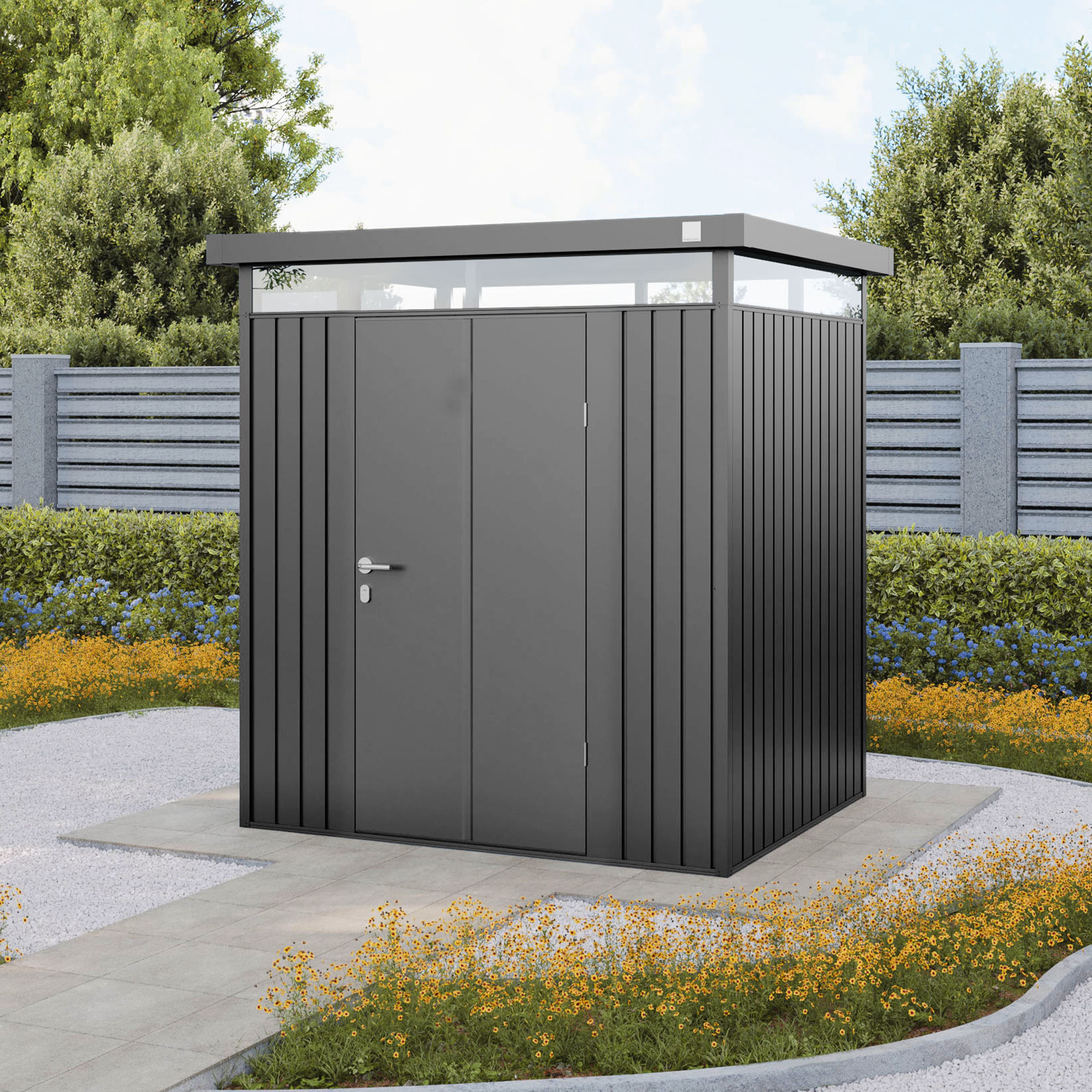 1,8x1,5x2,05 m Abri de jardin gris métallique Acier Rangement de jardin