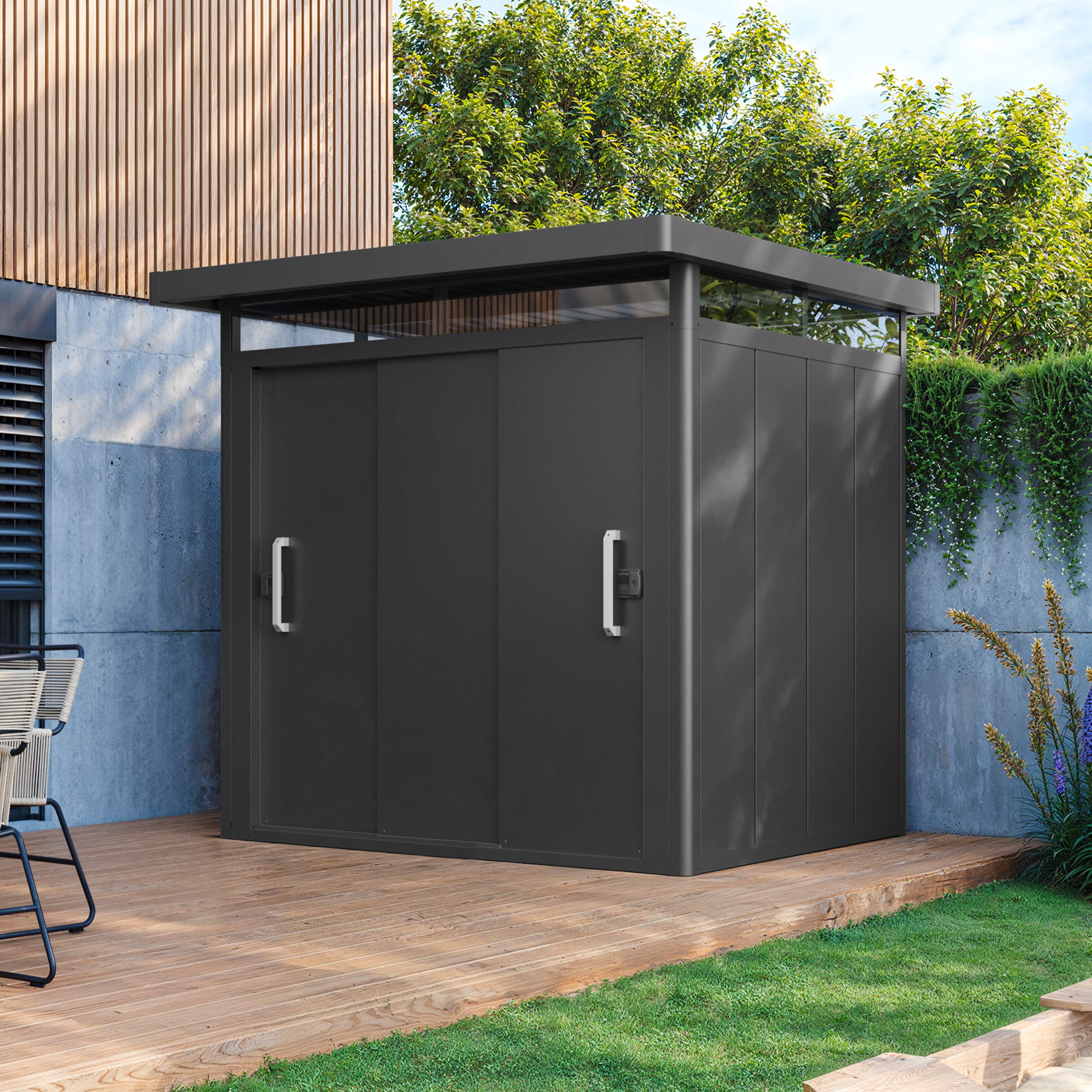 2,28x1,8x2,31 m Abri de jardin anthracite Acier Rangement de jardin