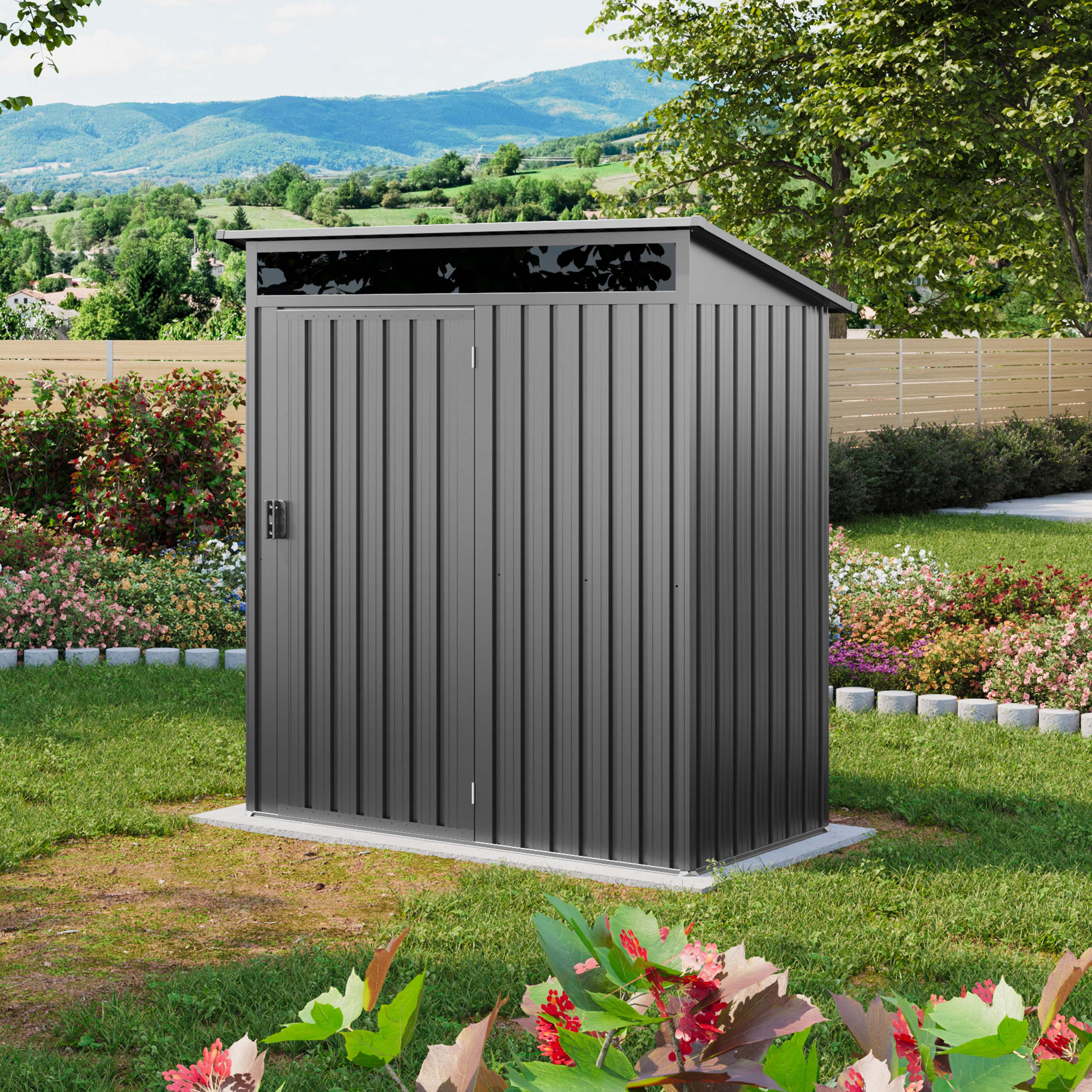 PRIMEYARD 160 x 80 cm Garden shed, pearl grey outdoor shed