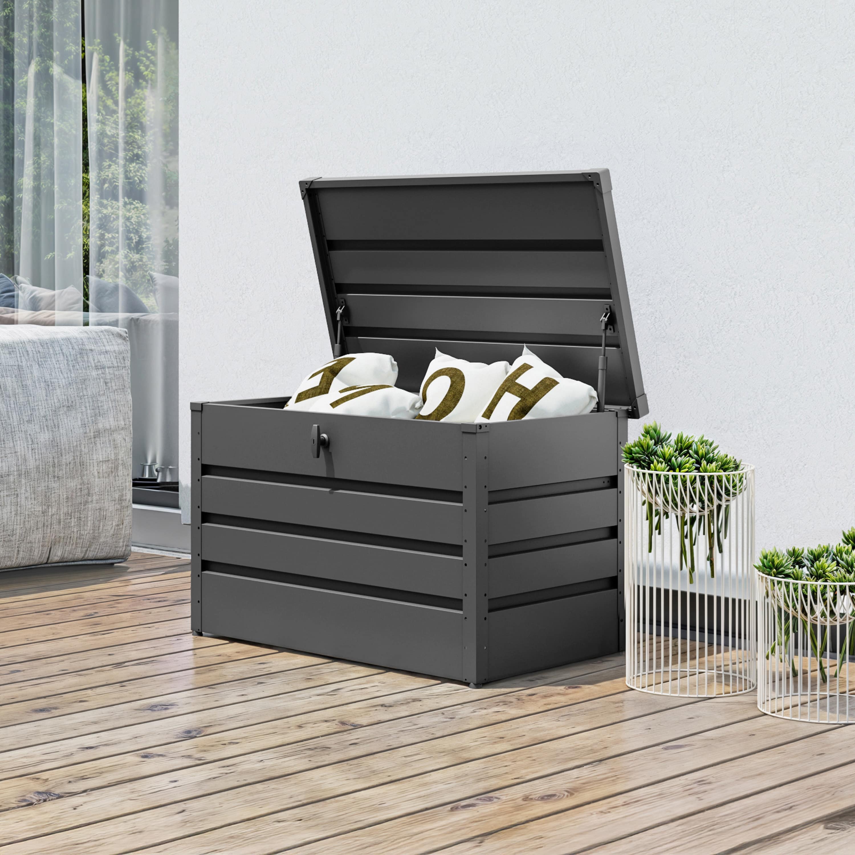 1,02x0,61x0,61 mm Tuinbox Staal Opbergbox, Kussenbox, Tuinkist, Tuinkast