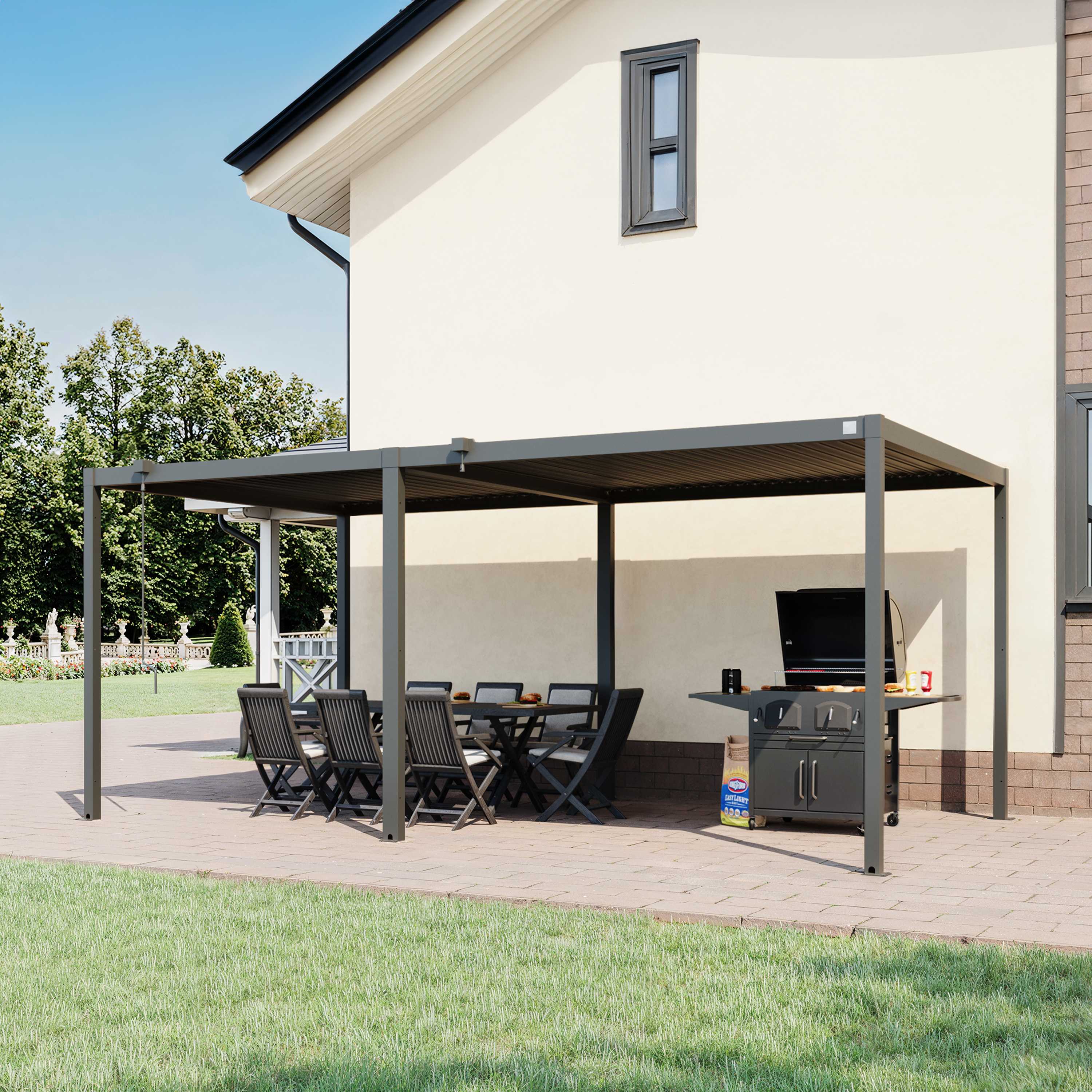 3x5,5m Pergola, Lamelltak, antracit