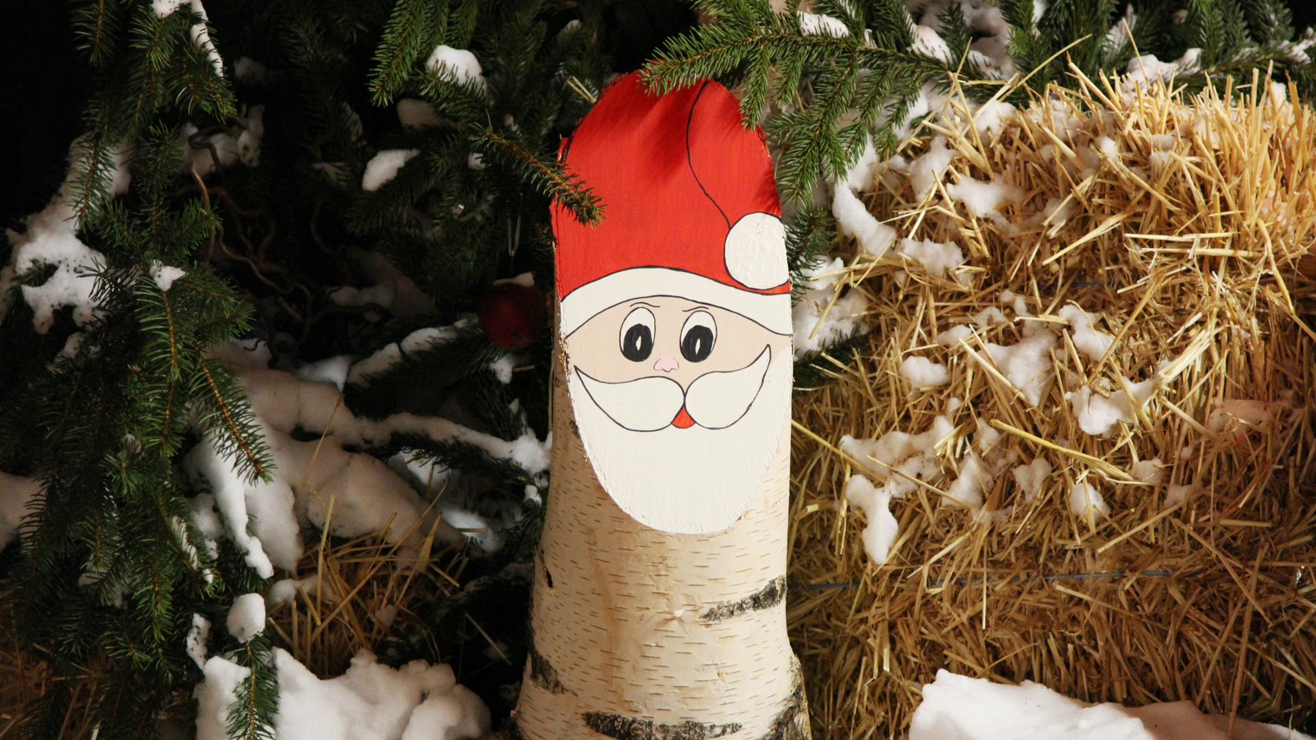 Babbo Natale fai da te ricavato da un tronco