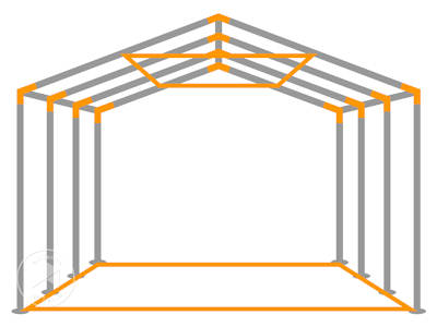Marquee with strengthened frame