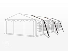 Tie down kit with 3x20 m tension belts + pegs (for soft grounds)