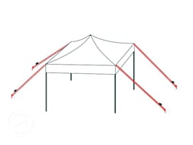 Tie down kit for pop up gazebos + pegs (for soft grounds)