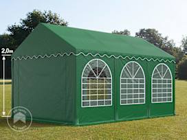 3x6m Marquee / Party tent w. ground frame, PVC 800, dark green 3x6m Marquee / Party tent w. ground frame, PVC 800, dark green