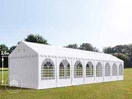4x24m 2.6m Sides Marquee / Party tent w. ground frame, PVC 1400, white