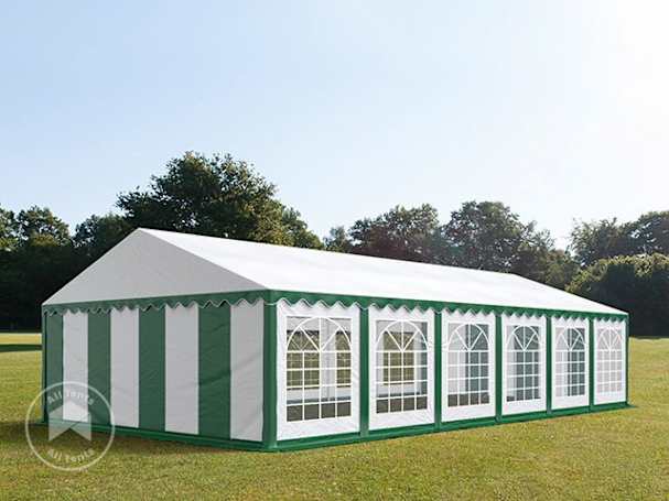 6x12m Marquee / Party tent, PVC 700, green-white