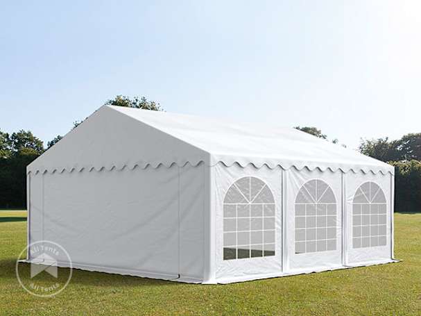 6x6m Marquee / Party tent w. ground frame, PVC 750, white 6x6m Marquee / Party tent w. ground frame, PVC 750, white