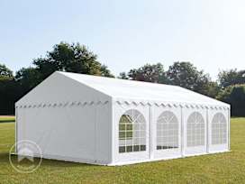 6x8m Marquee / Party tent w. ground frame, PVC 750, white 6x8m Marquee / Party tent w. ground frame, PVC 750, white