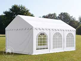 4x6m Marquee / Party tent w. ground frame, PVC 750, white