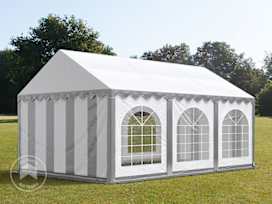 3x6m Marquee / Party tent w. ground frame, PVC 750, grey-white 3x6m Marquee / Party tent w. ground frame, PVC 750, grey-white