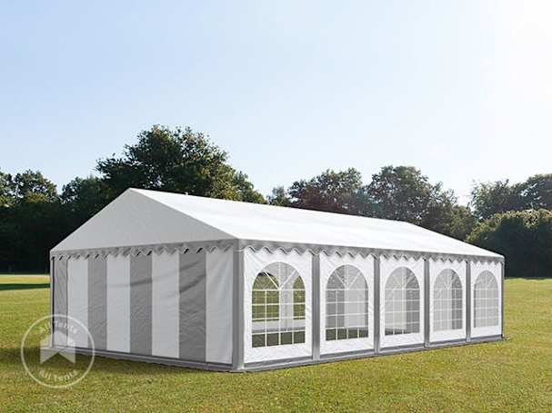 5x10m Marquee / Party tent w. ground frame, PVC 750, grey-white 5x10m Marquee / Party tent w. ground frame, PVC 750, grey-white